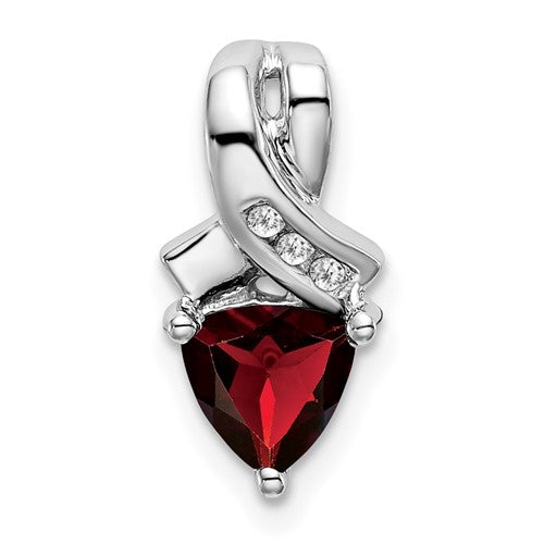 14k-white-gold-trillion-garnet-and-diamond-pendant-SolomonJeweler-Wichita-KS-CustomJewelry