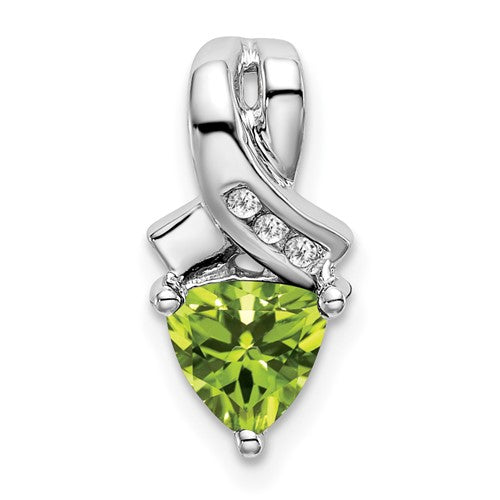 14k-white-gold-trillion-peridot-and-diamond-pendant-SolomonJeweler-Wichita-KS-CustomJewelry