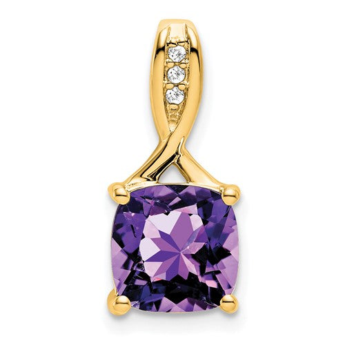 14k-cushion-amethyst-and-diamond-pendant-SolomonJeweler-Wichita-KS-CustomJewelry