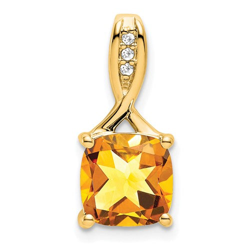 14k-cushion-citrine-and-diamond-pendant-SolomonJeweler-Wichita-KS-CustomJewelry