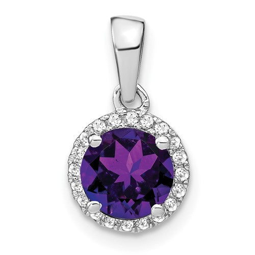 14k-white-gold-amethyst-and-diamond-halo-pendant-SolomonJeweler-Wichita-KS-CustomJewelry