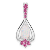 14k-white-gold-pear-created-opal-created-pink-sapphire-pendant-SolomonJeweler-Wichita-KS-CustomJewelry