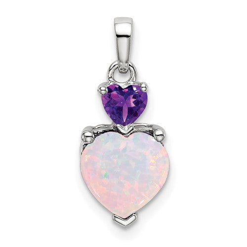 14k-white-gold-heart-created-opal-and-amethyst-pendant-SolomonJeweler-Wichita-KS-CustomJewelry