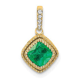 14k-cushion-emerald-and-diamond-pendant-SolomonJeweler-Wichita-KS-CustomJewelry