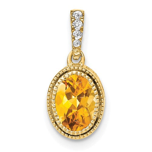 14k-oval-citrine-and-diamond-pendant-SolomonJeweler-Wichita-KS-CustomJewelry