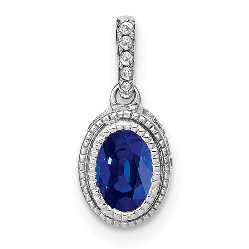 14k-white-gold-oval-sapphire-and-diamond-pendant-SolomonJeweler-Wichita-KS-CustomJewelry