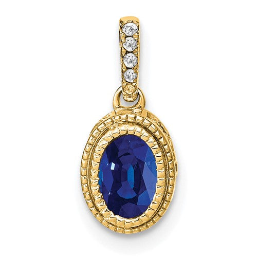 14k-oval-sapphire-and-diamond-pendant-SolomonJeweler-Wichita-KS-CustomJewelry