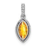14k-white-gold-marquise-citrine-and-diamond-pendant-SolomonJeweler-Wichita-KS-CustomJewelry