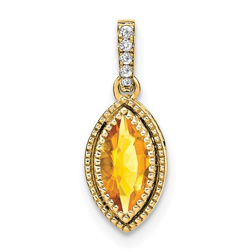 14k-marquise-citrine-and-diamond-pendant-SolomonJeweler-Wichita-KS-CustomJewelry