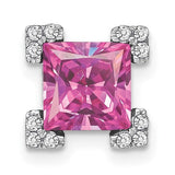 14k-white-gold-square-created-pink-sapphire-diamond-chain-slide-SolomonJeweler-Wichita-KS-CustomJewelry
