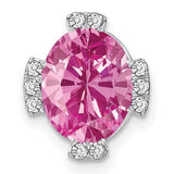 14k-white-gold-oval-created-pink-sapphire-and-diamond-chain-slide-SolomonJeweler-Wichita-KS-CustomJewelry
