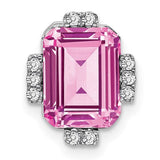 14k-white-gold-octagon-created-pink-sapphire-diamond-chain-slide-SolomonJeweler-Wichita-KS-CustomJewelry