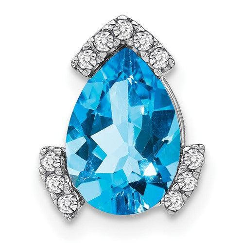 14k-white-gold-pear-blue-topaz-and-diamond-chain-slide-SolomonJeweler-Wichita-KS-CustomJewelry