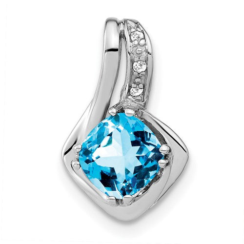 14k-white-gold-blue-topaz-and-diamond-chain-slide-pendant-SolomonJeweler-Wichita-KS-CustomJewelry