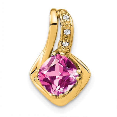 14k-created-pink-sapphire-and-diamond-pendant-SolomonJeweler-Wichita-KS-CustomJewelry