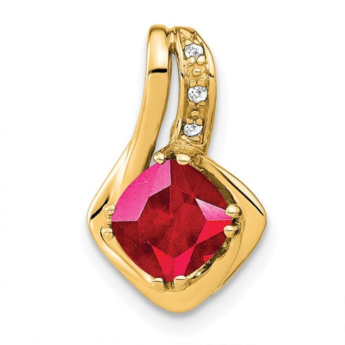 14k-created-ruby-and-diamond-chain-slide-pendant-SolomonJeweler-Wichita-KS-CustomJewelry
