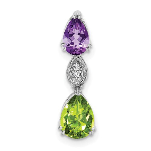 14k-white-gold-amethyst-peridot-diamond-chain-slide-SolomonJeweler-Wichita-KS-CustomJewelry