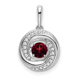14k-white-gold-round-garnet-and-diamond-pendant-SolomonJeweler-Wichita-KS-CustomJewelry