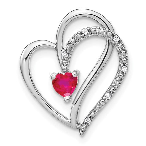 14k-white-gold-ruby-and-diamond-heart-chain-slide-SolomonJeweler-Wichita-KS-CustomJewelry