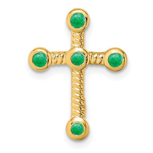 14k-emerald-cross-chain-slide-SolomonJeweler-Wichita-KS-CustomJewelry
