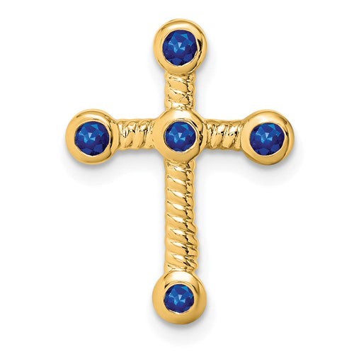 14k-sapphire-cross-chain-slide-SolomonJeweler-Wichita-KS-CustomJewelry