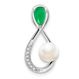 14k-white-gold-emerald-fwc-pearl-diamond-infinity-chain-slide-SolomonJeweler-Wichita-KS-CustomJewelry