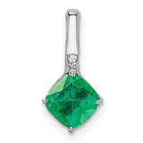14k-white-gold-cushion-emerald-and-diamond-pendant-SolomonJeweler-Wichita-KS-CustomJewelry