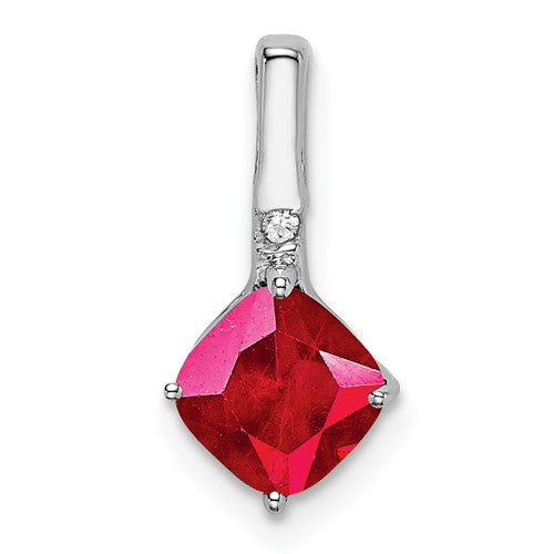 14k-white-gold-cushion-ruby-and-diamond-pendant-SolomonJeweler-Wichita-KS-CustomJewelry