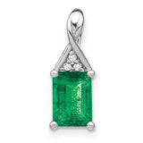 14k-white-gold-rectangle-emerald-and-diamond-pendant-SolomonJeweler-Wichita-KS-CustomJewelry