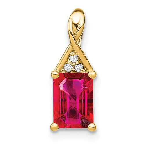 14k-emerald-shape-ruby-and-diamond-pendant-SolomonJeweler-Wichita-KS-CustomJewelry