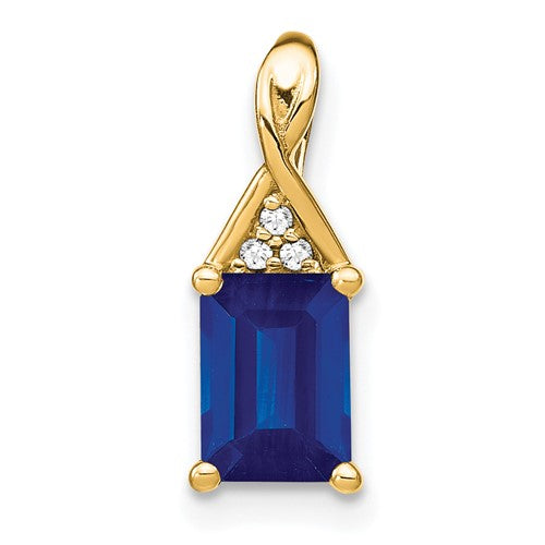 14k-emerald-shape-sapphire-and-diamond-pendant-SolomonJeweler-Wichita-KS-CustomJewelry