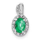 14k-white-gold-oval-emerald-and-diamond-pendant-SolomonJeweler-Wichita-KS-CustomJewelry