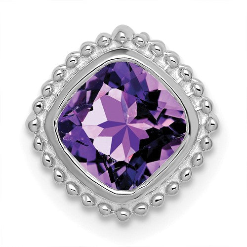 14k-white-gold-cushion-amethyst-chain-slide-SolomonJeweler-Wichita-KS-CustomJewelry