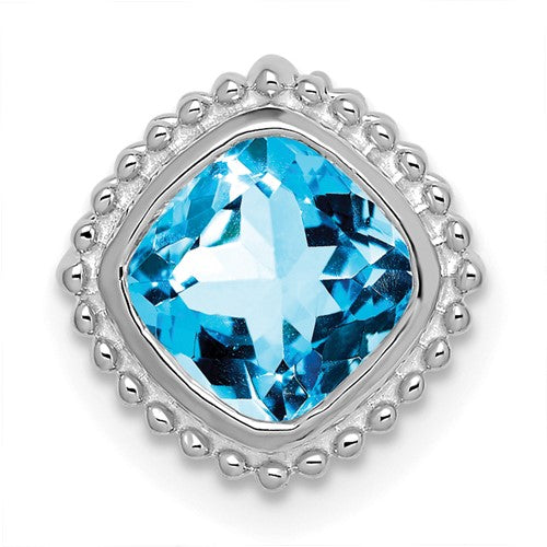 14k-white-gold-cushion-blue-topaz-chain-slide-SolomonJeweler-Wichita-KS-CustomJewelry