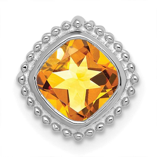14k-white-gold-cushion-citrine-chain-slide-SolomonJeweler-Wichita-KS-CustomJewelry