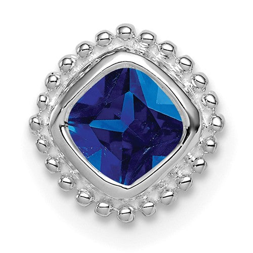 14k-white-gold-cushion-sapphire-chain-slide-SolomonJeweler-Wichita-KS-CustomJewelry