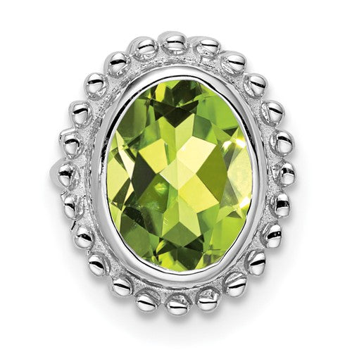 14k-white-gold-oval-peridot-chain-slide-SolomonJeweler-Wichita-KS-CustomJewelry