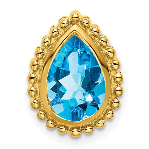 14k-pear-blue-topaz-chain-slide-SolomonJeweler-Wichita-KS-CustomJewelry