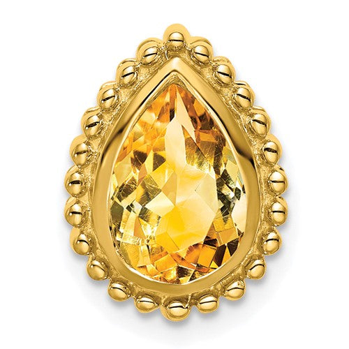 14k-pear-citrine-chain-slide-SolomonJeweler-Wichita-KS-CustomJewelry