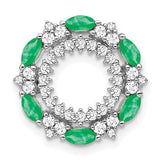 14k-white-gold-emerald-and-diamond-circle-chain-slide-SolomonJeweler-Wichita-KS-CustomJewelry