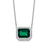 14k-white-gold-octagon-created-emerald-and-diamond-18in-necklace-SolomonJeweler-Wichita-KS-CustomJewelry