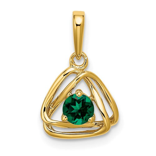 14k-created-emerald-triangle-pendant-SolomonJeweler-Wichita-KS-CustomJewelry