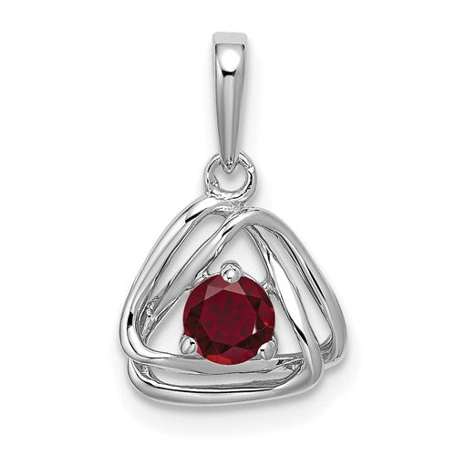14k-white-gold-created-ruby-triangle-pendant-SolomonJeweler-Wichita-KS-CustomJewelry