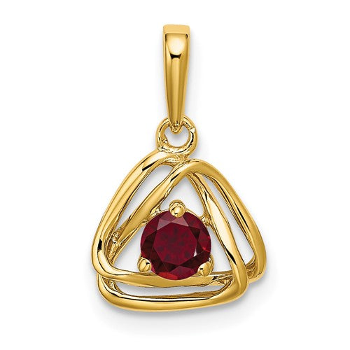 14k-created-ruby-triangle-pendant-SolomonJeweler-Wichita-KS-CustomJewelry