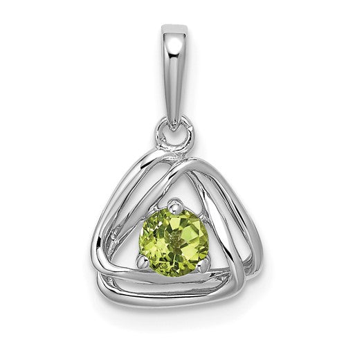 14k-white-gold-peridot-triangle-pendant-SolomonJeweler-Wichita-KS-CustomJewelry