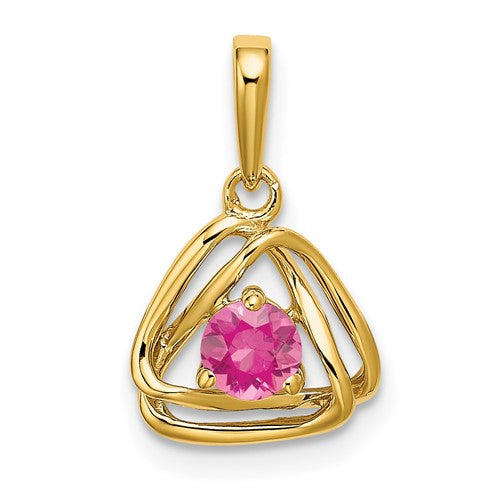 14k-pink-tourmaline-triangle-pendant-SolomonJeweler-Wichita-KS-CustomJewelry