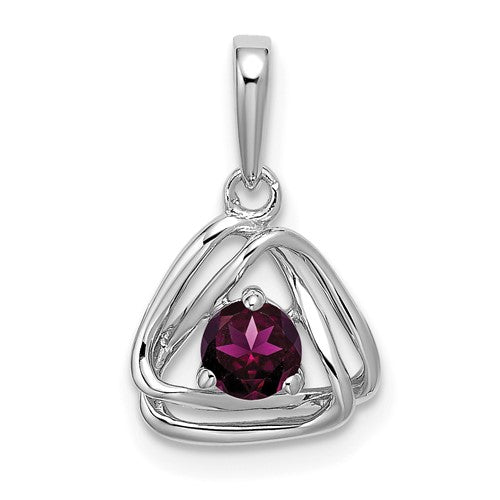 14k-white-gold-rhodolite-garnet-triangle-pendant-SolomonJeweler-Wichita-KS-CustomJewelry