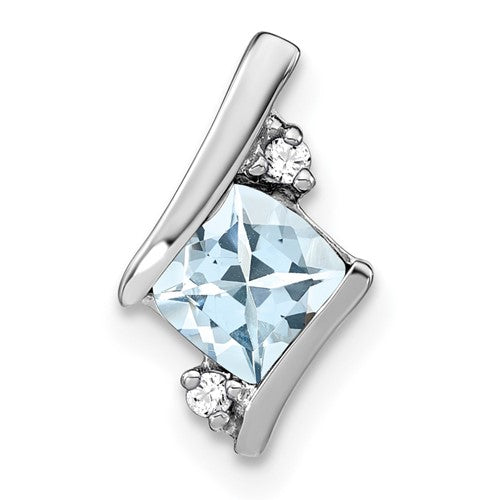 14k-white-gold-cushion-aquamarine-and-diamond-chain-slide-SolomonJeweler-Wichita-KS-CustomJewelry