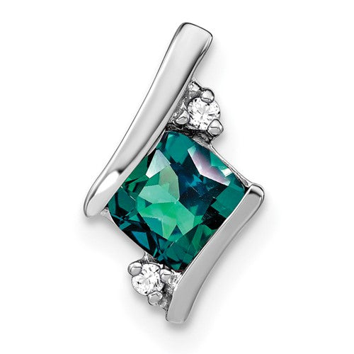 14k-white-gold-cushion-cr-alexandrite-and-diamond-chain-slide-SolomonJeweler-Wichita-KS-CustomJewelry