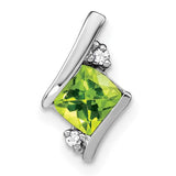 14k-white-gold-cushion-peridot-and-diamond-chain-slide-SolomonJeweler-Wichita-KS-CustomJewelry